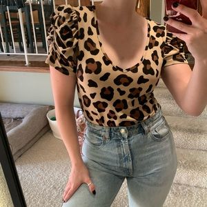 Large cheetah print blouse